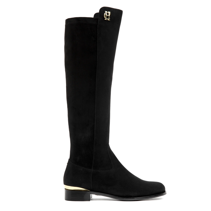 Holland Cooper Albany Knee Boot - Black Suede-1